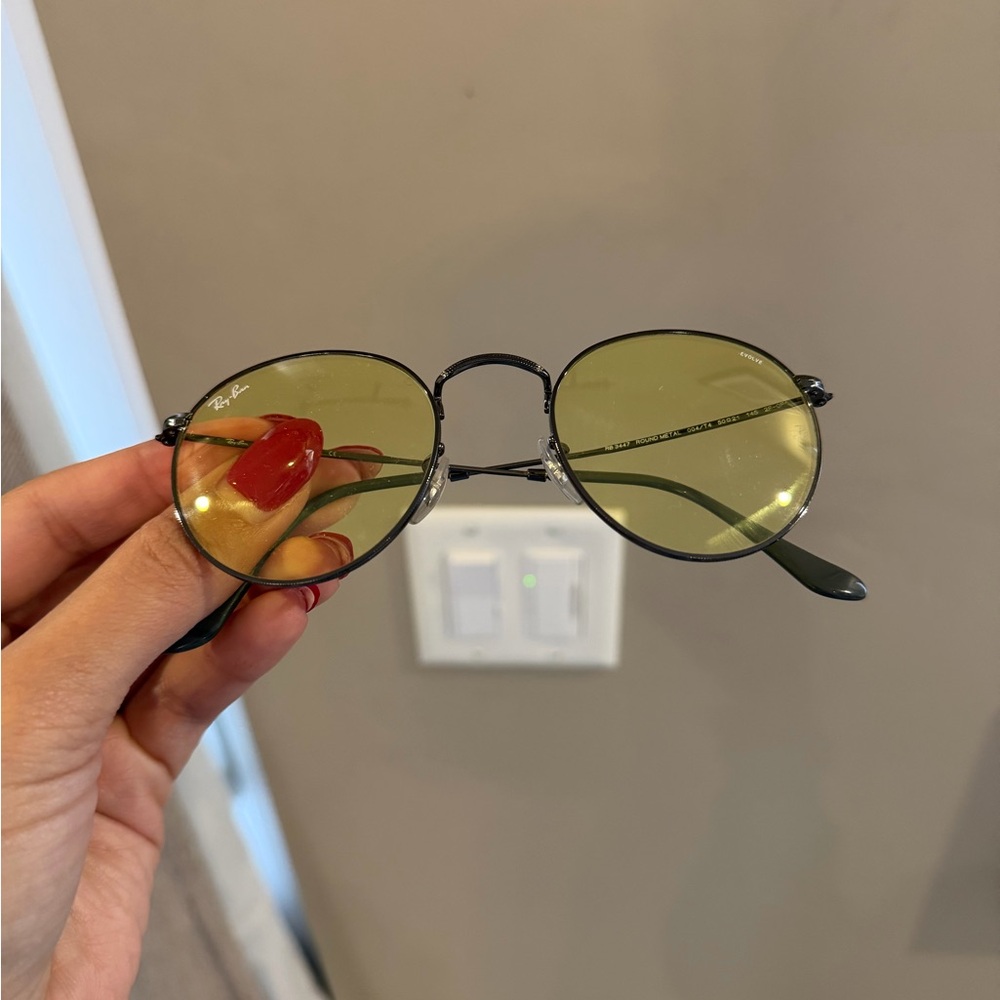 Ray-Ban Black Frame Sunglasses with Yellow Lenses